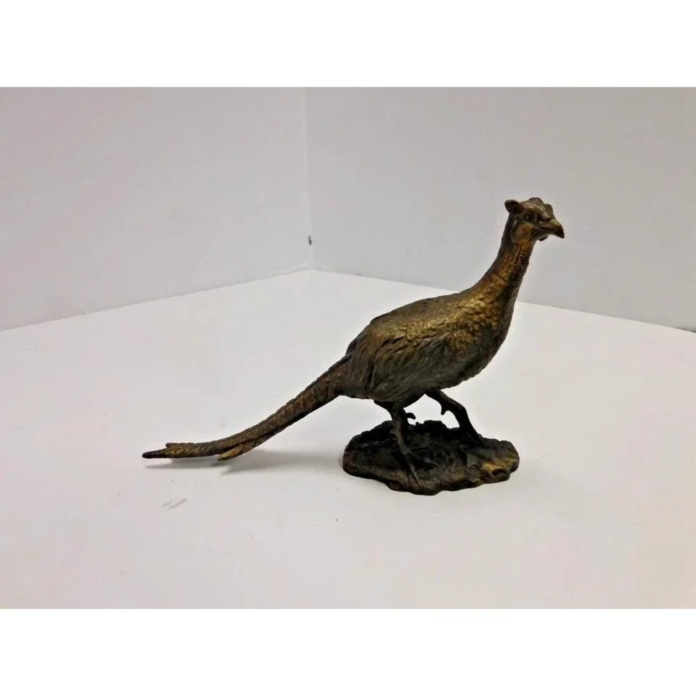 Vtg Avon Set American Wildlife Bronze Collection Owl & Pheasant EJ24
